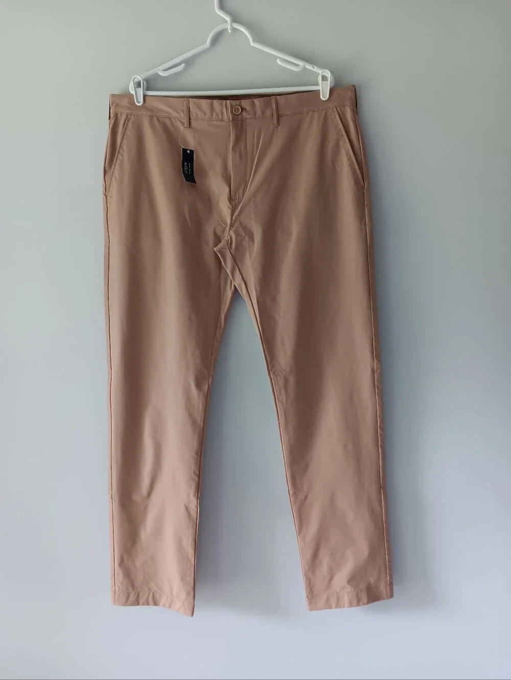 J. Crew Tech Flex Pant Performance Chinos Tapered Leg UPF 50+ Slim 38 x 34 Tan